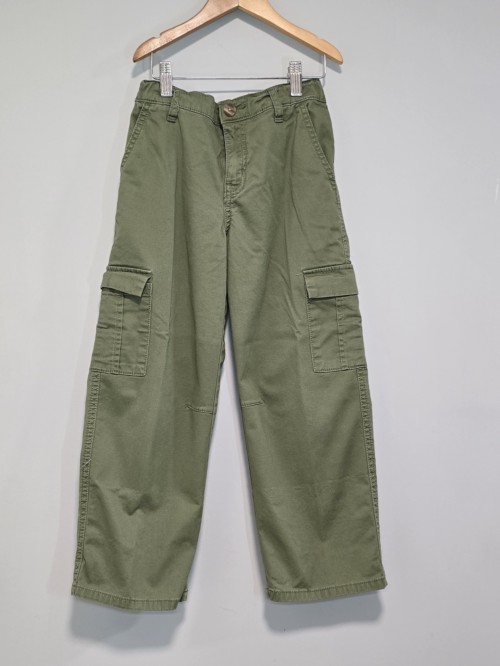 Cat & Jack Kid's Cargo Wide Leg Pants in Olive Size 7